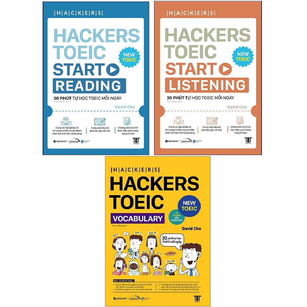 หนังสือ - Combo Hackers Toeic Start Listening + Hackers Toeic Start Reading + Hackers Toeic Vocabula