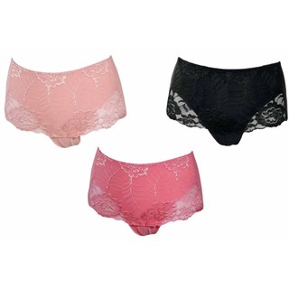 Anda Zcret Lace Panties กางเกงชั้นใน หน้าท้องลูกไม้ เซ็ท 3 ชิ้น(สีเนื้อ/ดำ/ชมพู)