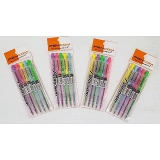 ปากกาลูกลื่น สีน้ำเงิน หมึกน้ำมัน แบบกด แพ็ค5แท่ง (BA217)
