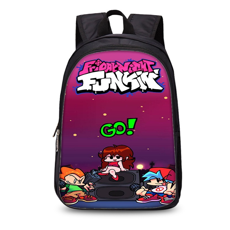กระเป๋านักเรียนเด็ก Friday night funkin friday night funkin กระเป๋าเป้สะพายหลังนักเรียนกระเป๋าเป้สะพ