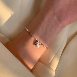 earika.earrings - silver soul bracelet สร้อยข้อมือเงินแท้จี้หัวใจ S92.5 ขนาดฟรีไซส์ ปรับขนาดได้ เหมาะสำหรับคนแพ้ง่าย