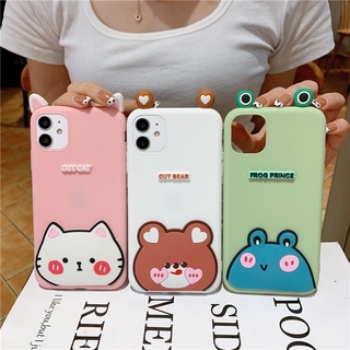 compatible for iPhone 14 Pro Max 11 12 13 mini X XR XS MAX 6 6S 7 8 Plus SE 2020 เคสโทรศัพท์มือถือ ลายการ์ตูนกบ แมว ตา และหูตลก สําหรับ