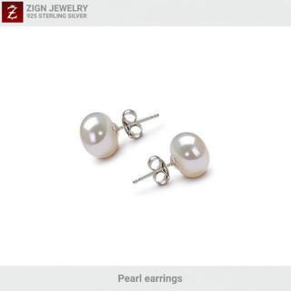 Zign Jewelryvต่างหูมุกแท้v(Fresh Water Pearl) E0023