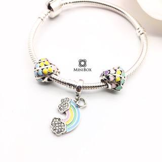 925 Silver Rainbow Heart Set ชาร์ม 3 ชิ้น