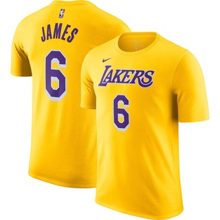 คอลูกเรือSPORTS STARเสื้อยืดวินเทจเสื้อยืดแขนสั้นพิมพ์ลาย Koas NBA Los Angeles LAKERS 6 Lebron James สําหรับผู้ชายS-3XLa