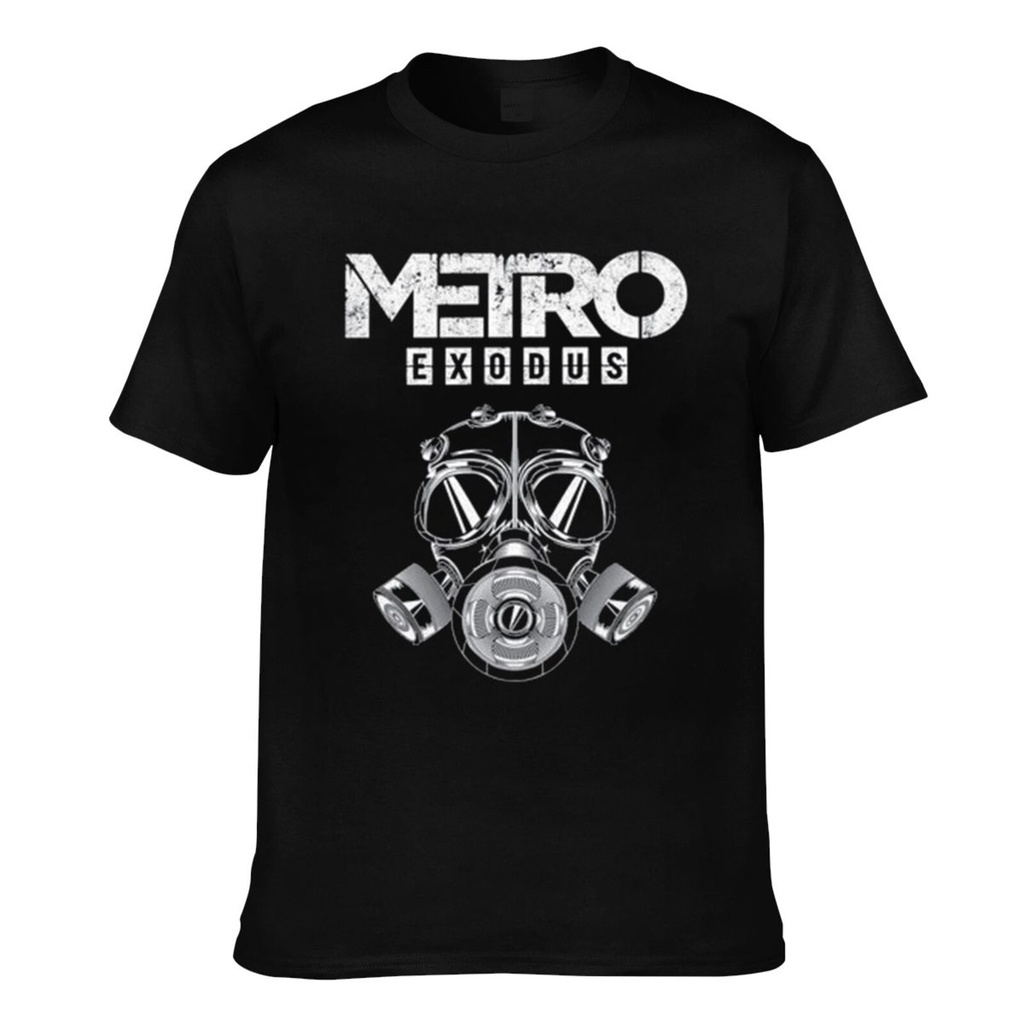 Metro Exodus หน้ากากป้องกันแก๊สพิษสําหรับเล่นเกม Artyom Haunter เสื้อยืดผ้าฝ้ายผู้ชาย