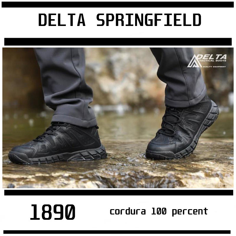 Delta Tactical Boots รุ่น Strongfield รองเท้า เดินป่า ลุยน้ำ ปีนเขา ทำจากหนังแท้และผ้า cordura แท้ ส