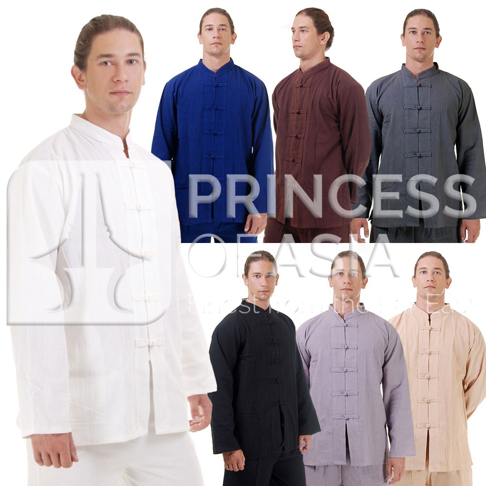 เสื้อกังฟูผ้าฝ้ายแท้แขนยาว