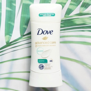 โดฟ ระงับกลิ่นกาย Advanced Care Antiperspirant Deodorant Stick Sensitive Unscented 74g (Dove®)