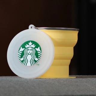 แก้ว starbuck MI-Silicone Foldable cup yellow