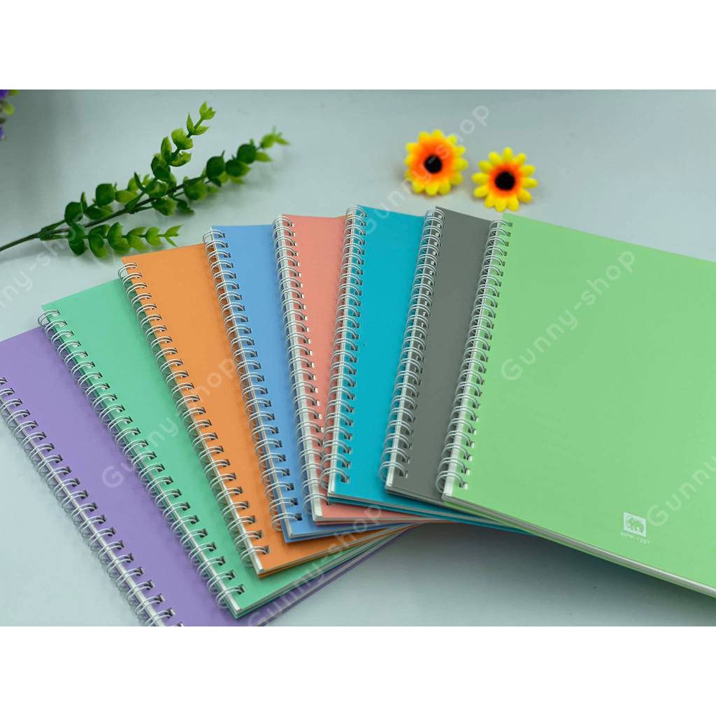 ELEPHANT สมุดริมลวด A5 70แกรม รุ่น WHC-625T คละสี  100แผ่น/เล่ม