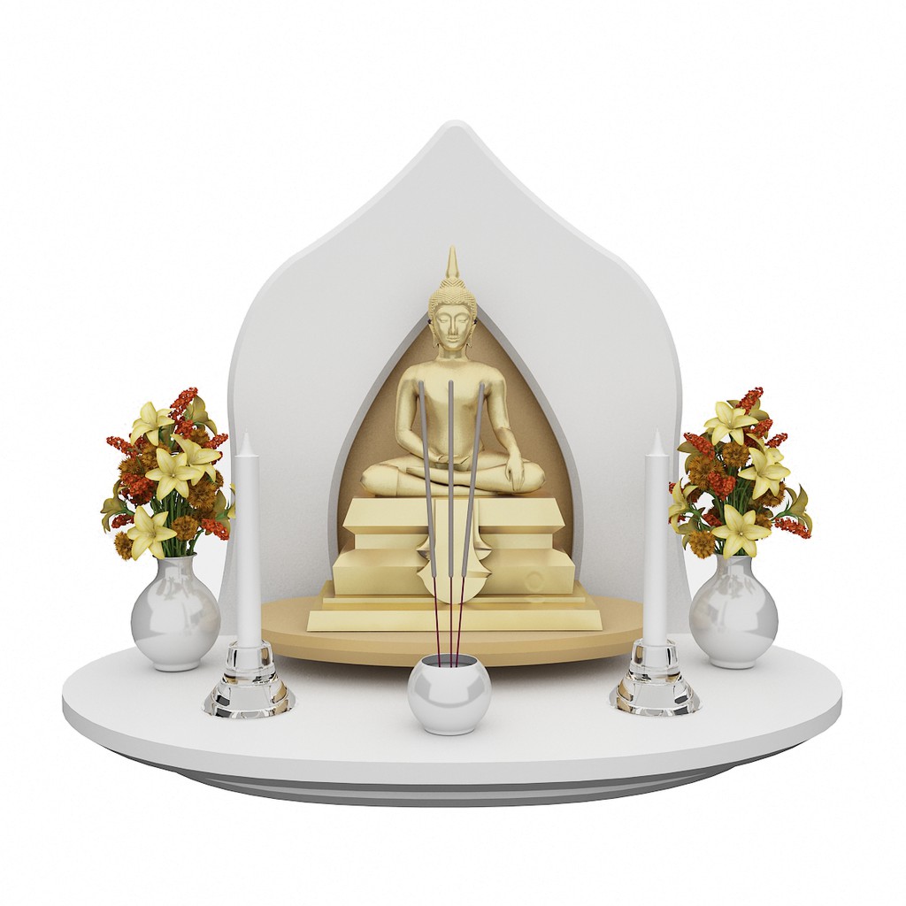 [🔥ลด 300 โค้ด DETNOV300] หิ้งพระ Grand Buddha Shelf White