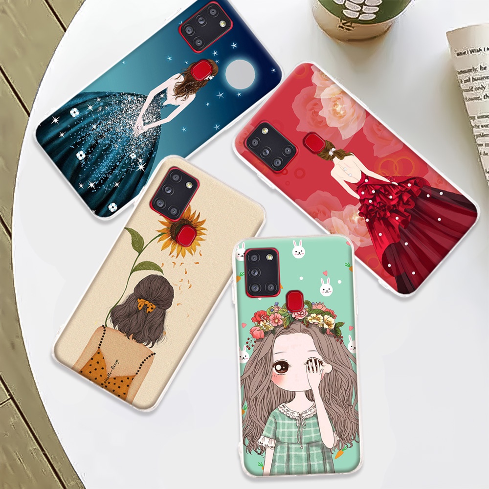 Samsung A21 A21S เคส สาวสวย ซิลิโคนนิ่ม TPU เยลลี่ เคสโทรศัพท์