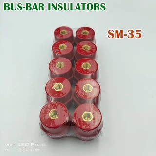 SM-35 ลูกถ้วยฉนวนแดง BUS-BAR INSULATORS กล่องละ 10ตัว แถมน็อตฟรี