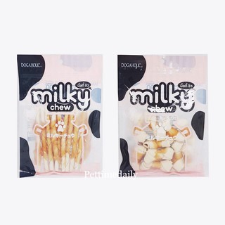 Milky Chew มิ้ลกี้ชิว ขนมสุนัขไก่พันกระดูกนมนิ่ม ไก่พันไวท์สติ๊กนิ่ม (10 ชิ้น)