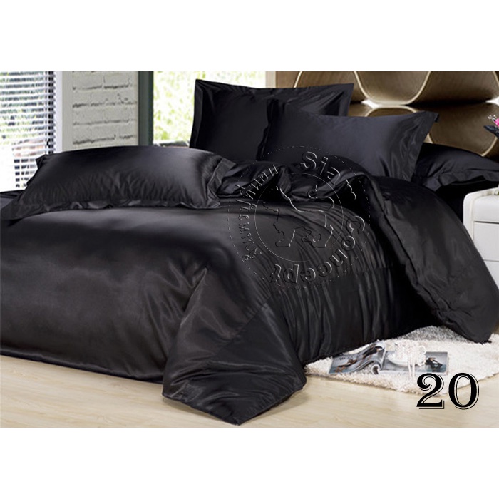 ชุดเครื่องนอนผ้าซาติน 5 ฟุต (SK520-7 สี Black)