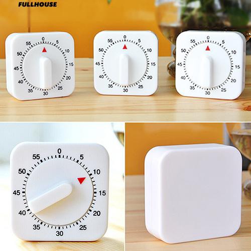 ₳ White Square 60 นาทีการเตือนความจำของเครื่องจับเวลาสำหรับห้องครัว