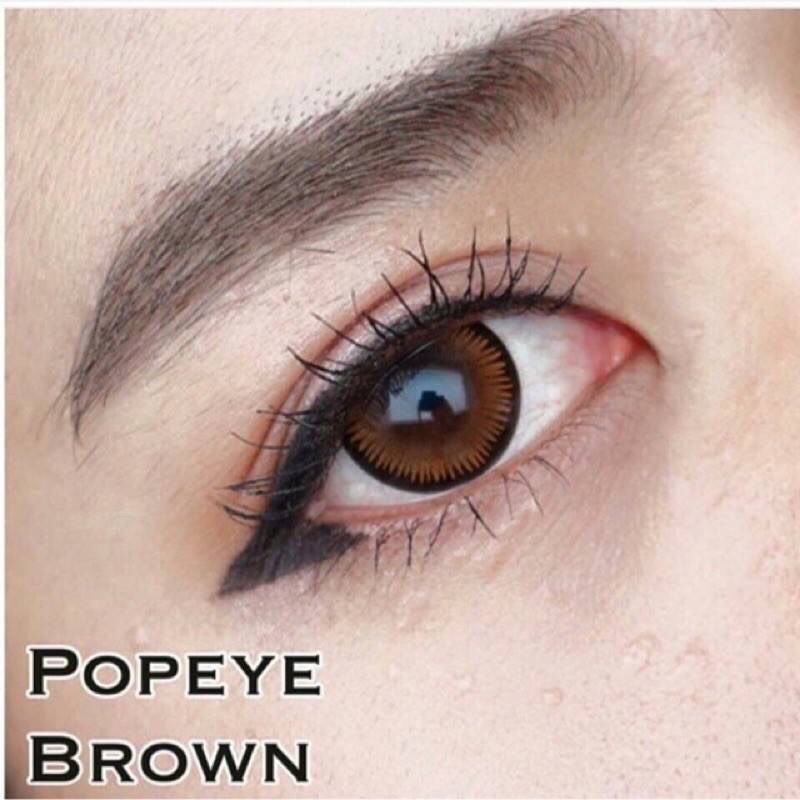 Popeye Brown (2) บิ๊กอาย สีน้ำตาล น้ำตาล สายแบ๊ว Dream Color1 Contact Lens Bigeyes คอนแทคเลนส์ ค่าสายตา สายตาสั้น แฟชั่น