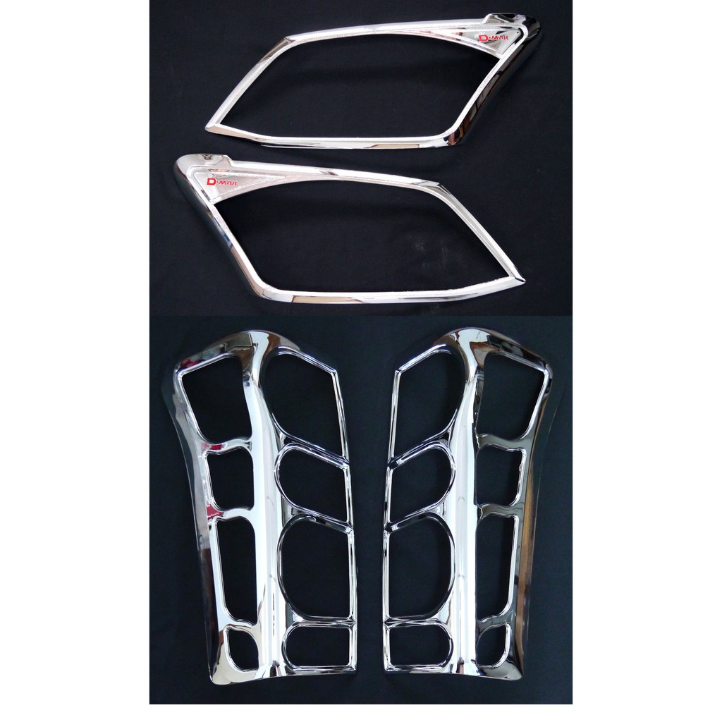 ชุดครอบไฟหน้า + ครอบไฟท้าย อีซูซุ ดีแม็กซ์ ปี 2012 - 2015 ชุบโครเมี่ยม ALL NEW ISUZU DMAX D-MAX ครอบไฟรถยนต์ ของแต่ง