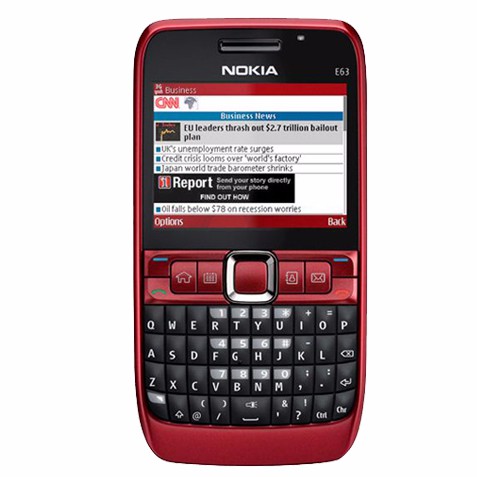 โทรศัพท์มือถือโนเกียปุ่มกด NOKIA E63 ( สีแดง ) 3G/4G รุ่นใหม่2020