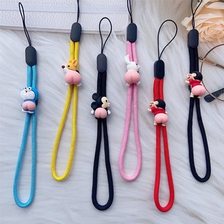 Kawaii น่ารัก Crayon Shin-Chan ซิลิโคนรูปแบบก้นคอสายรัดข้อมือสำหรับโทรศัพท์มือถือ Lanyard กล้อง USB ID Badge คีย์แขวนเชือก