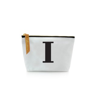 กระเป๋าผ้าลายอักษร ALPHABET  Pouch Coin Bag  WHITE  I