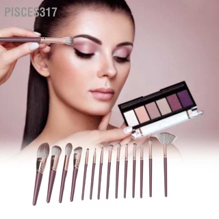 Pisces317 ชุดแปรงแต่งหน้า ขนแปรงไฟเบอร์ สีม่วง สําหรับผู้หญิง 14 ชิ้น