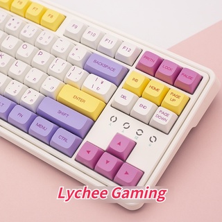 PBT keycap ฝาครอบปุ่มกดไอศกรีมน่ารัก Xda Profile 60% 65% 85% สําหรับ Rk Ikbc Sublimation 108 104 87 980 98 84 68 64 61 100 สําหรับ Rk Ikbc Cherry Redragon