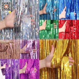 ม่านฟอยล์เลเซอร์ Backdrop ฉากตกแต่งงานปาร์ตี้ ขนาด 1x2 เมตร (มีเทปกาวในตัว)