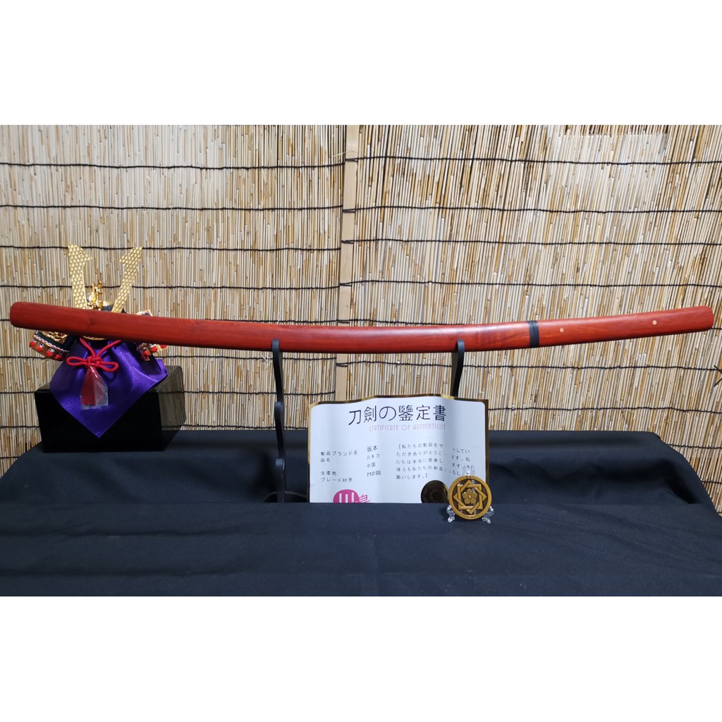ดาบซามูไร ชิราซายะ Samurai Shirasaya T10 ไม้ชิงชัน จากค่าย SAKAMOTO พร้อมใบ CER.