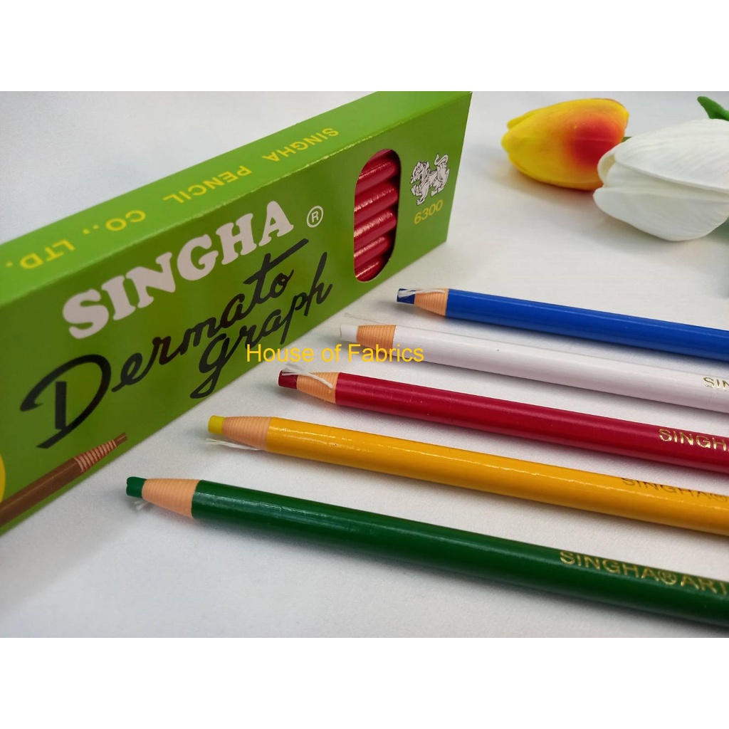 ดินสอเขียนผ้า ชอล์คเขียนผ้า ชอล์กดินสอ ดินสอชอล์ค chalk กล่องละ 12 แท่ง