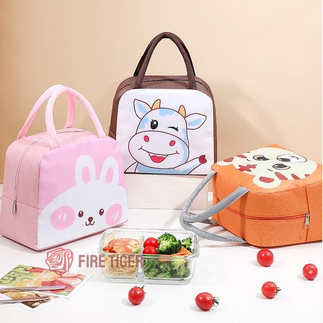 กระเป๋าเก็บความร้อน กระเป๋าใส่กล่องอาหาร🍱 กระเป๋าเก็บอุณหภูมิ ร้อน-เย็น มีหูหิ้วซิปรูด   ft99