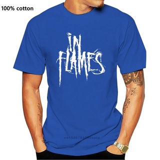 [COD]เสื้อยืดแขนสั้น ผ้าฝ้าย 100% พิมพ์ลาย In Flames Swedish Metal Band สีดํา สําหรับผู้ชาย