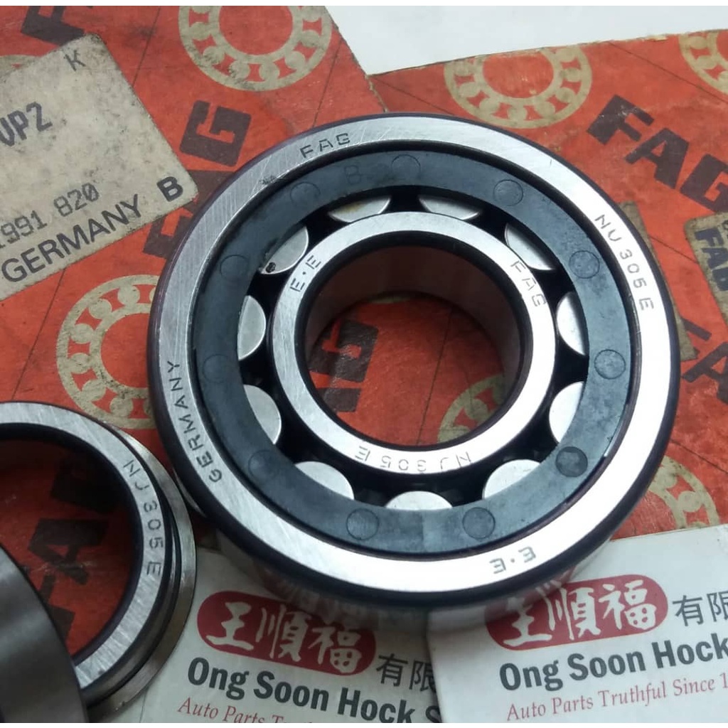 NJ305 / NU305 FAG Bearing Mercedes 309 Pinion Gear ผลิตในเยอรมัน 0019816218 (N005412900305) NJ305E /