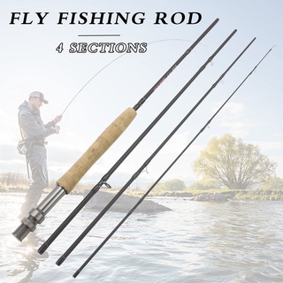 คันเบ็ดตกปลาแบบฟลาย Fly fishing rod 4 ส่วน 1.98 เมตร - 2.7 เมตร