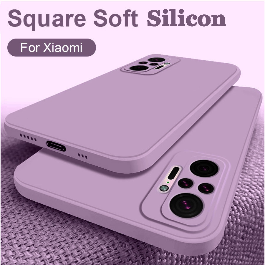 ซิลิโคนเคลือบด้านกันกระแทกขอบตรงเคสโทรศัพท์สำหรับ Xiaomi Redmi Note 13 Pro 12 12s 11 11s 10 10s 9 9S 7 Pro Max Poco M3 5G ป้องกันลายนิ้วมือป้องกันรอยขีดข่วนพร้อมฝาครอบเลนส์