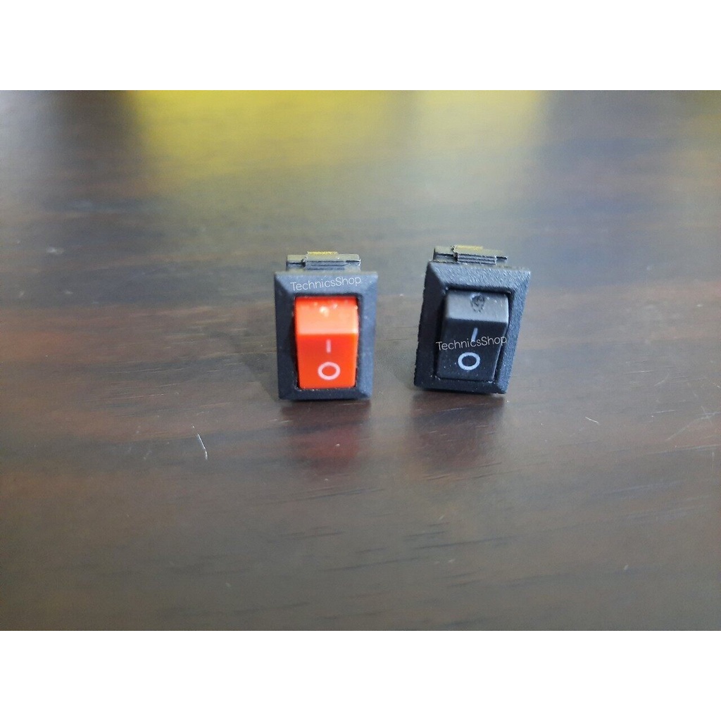 สวิตซ์เปิด-ปิด 2 ขา 3A 250V ตัวเล็ก สีแดง/สีดำ