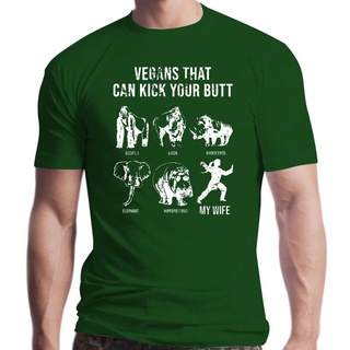 เสื้อยืด พิมพ์ลาย Vegans That Can Kick Your Butt My Wife แนวตลก ไซซ์ S - 6xl แฟชั่นสําหรับผู้ชาย