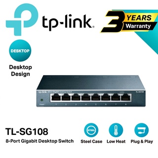 SWITCH (สวิตซ์) TP-LINK (TL-SG108) 8 PORTS GIGABIT PORT IN METAL CASING 10/100/1000Mbps