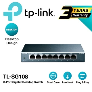 SWITCH (สวิตซ์) TP-LINK (TL-SG108 / TL-SG105) 8 PORTS GIGABIT PORT IN METAL CASING 10/100/1000Mbps