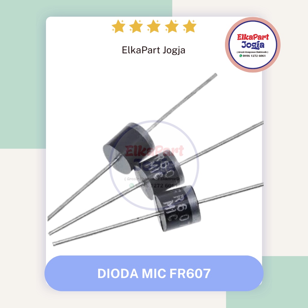 ไดโอด MIC ไดโอด FR607 6A 1000V MIC Fast Recovery Rectifier FR 607