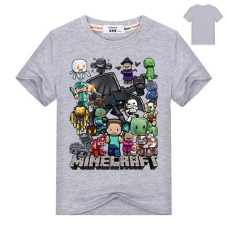 เสื้อยืดแขนสั้น Minecraft สำหรับเด็กผู้ชาย