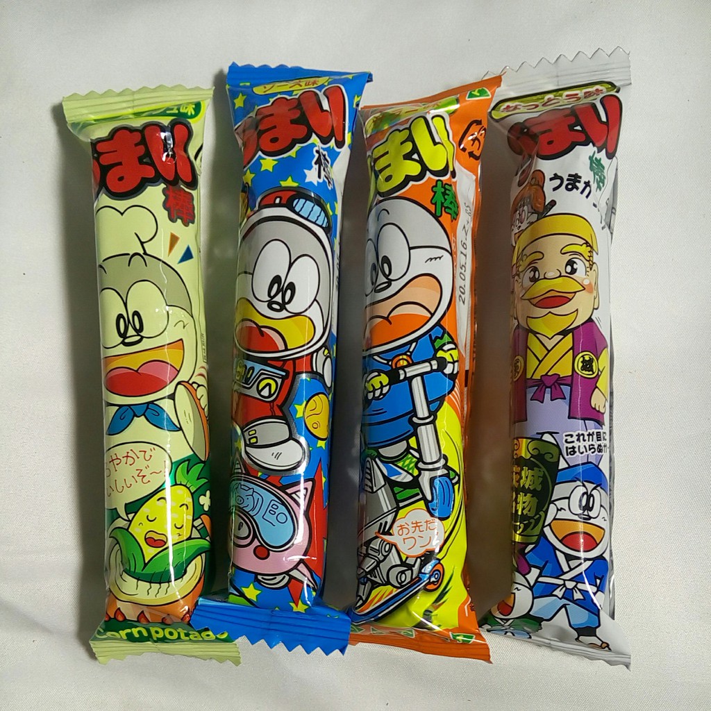 Umaibo Stick แท่ง - Pack LOT JP - Corn ข้าวโพด Tonkatsu ทงคัตสึ Salami ซาลามี่ Natto - อาหารว่าง ญี่ปุ่น Snack Japan