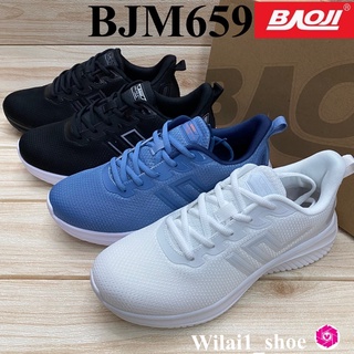 Baoji  BJM 659 รองเท้าผ้าใบชาย (41-45) สีดำ/ดำขาว/ขาว/ฟ้าเข้ม ซส