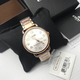 Coach14502496. 36 mm.  สีโรสโกลด์สวยมาก Coach Womens Delancey Gold-Stainless Steel Bracelet Watch 14502496