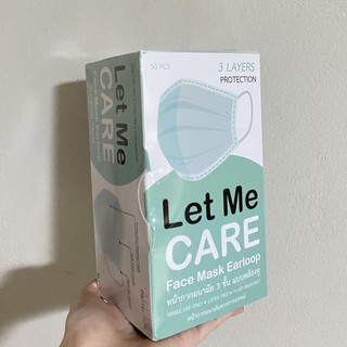 หน้ากากอนามัย 50 ชิ้น let me care หน้ากากป้องกัน 3 ชั้นแบบคล้องหู