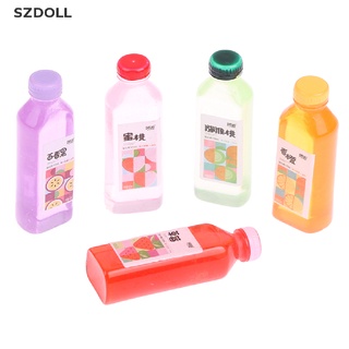 [cxSZDOLL] ขวดน้ําผลไม้จิ๋ว 1:12 อุปกรณ์เสริม สําหรับบ้านตุ๊กตา 5 ชิ้น