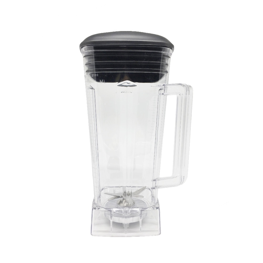 2L Square Container Jar Jug Pitcher Cup bottom with serrated smoothies blades lid BPA FREE for commercial Blender spare