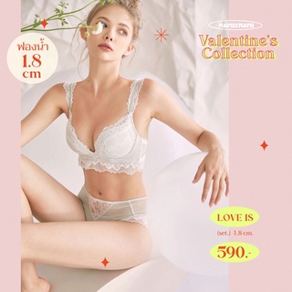 📎 20% 🌼โค้ด L299HIT ♡ 𝐋𝐀𝐒𝐓 𝐂𝐇𝐀𝐍𝐂𝐄 ! 𓂋 𝐋𝐎𝐕𝐄 𝐈𝐒  (set.) -  บราไร้โครง ตกแต่งลูกไม้ ชุดเซ็ท MARYXMARY