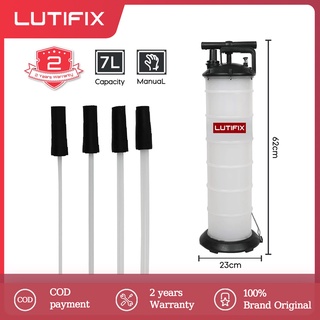 LUTIFIX 7 ลิตร ถังดูดน้ำมันเครื่องแบบใช้มือ ปั้มถ่ายน้ำมันแบบโยก รุ่น  Hand Fluid Extractor 7L ปั้มน้ำมันแบบแมนนวลสำหรับรถยนต์ เปลี่ยนน้ำมัน น้ำมันสูญญากาศ เครื่องสูบน้ำ Transmission Coolant Replacement Tool